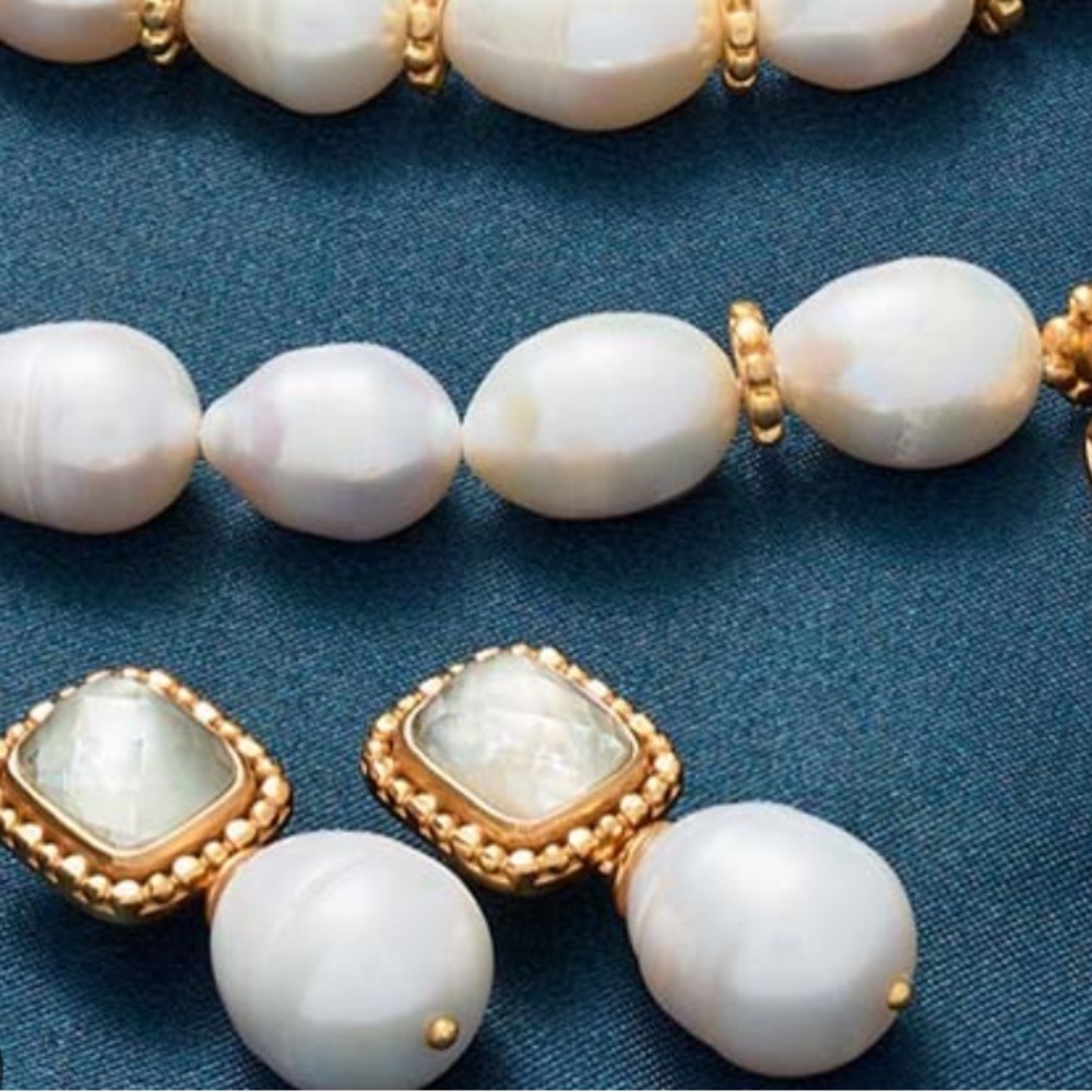 $175 Julie Vos Marbella Gold and  Pearl Earrings